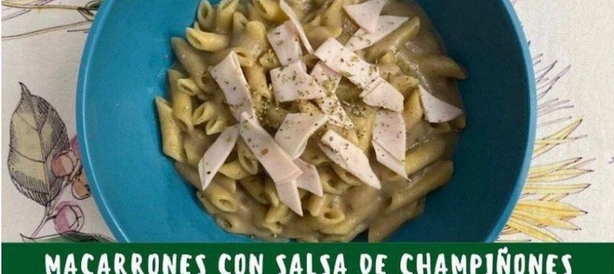 Macarrones con salsa de champiñones