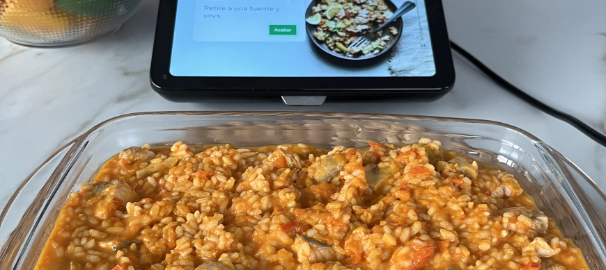 ARROZ CON SALMÓN Y CHAMPIÑONES